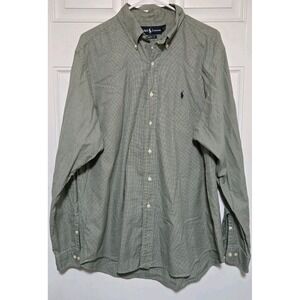 Ralph Lauren Vtg Long Sleeve Shirt Mens Size Large Black White 16.5 Button Up